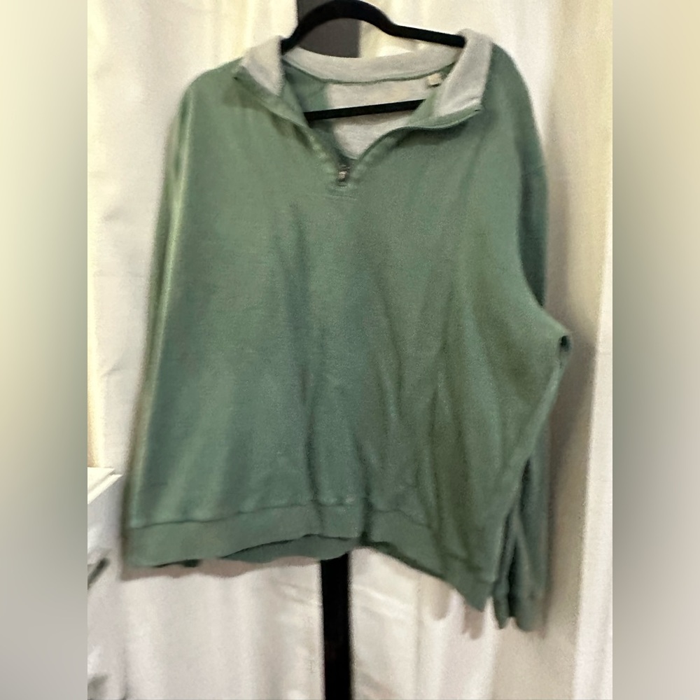 Half quarter zip green pullover